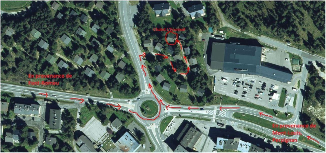 Plan d'accès au chalet l'Écureuil